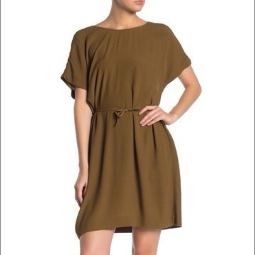 NWT Madewell Downtown Tie Back Dress Olive